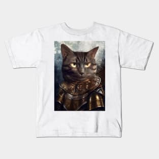 Armored knight cat Kids T-Shirt